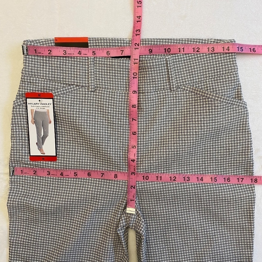 Hilary Radley Pull-On Ankle Pant, Slim, Pockets, Gray/White/Black, Medium, NWT - Picture 11 of 16